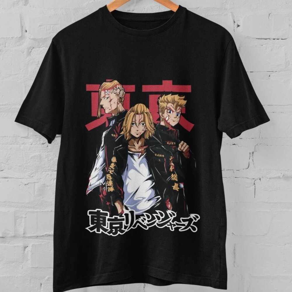 Japanese Anime Gang Graphic T Shirt Unisex Streetwear Short Sleeve Tee 166
